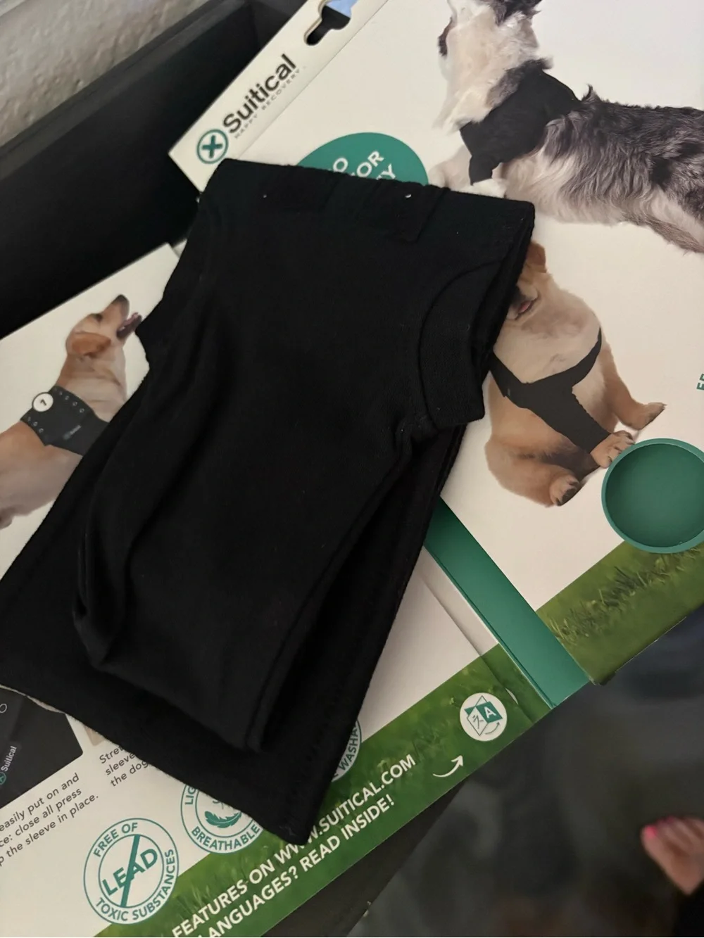 Suitical Recovery Sleeve for Dogs, Black, Small Hot Spots Surgery Injury Shield
